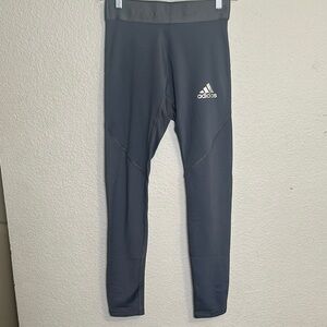 Adidas Grey Pull On Womens Leggings Size Medium Activewear Running Gym